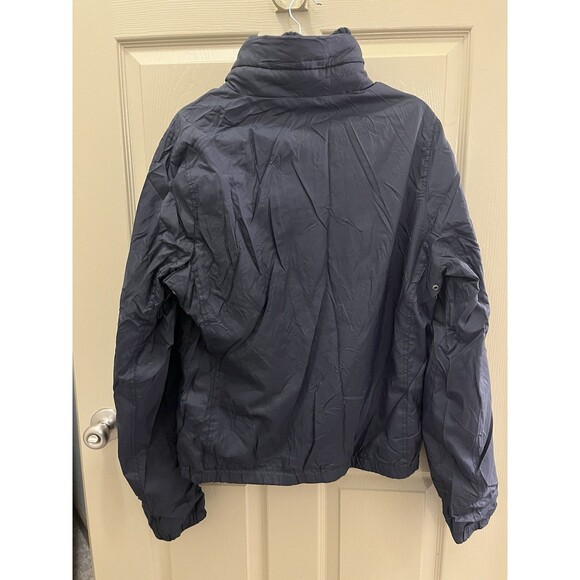 Y2K Abercrombie A&F Windbreaker Dun Brook Jacket Nylon High Collar Navy Blue XL - Picture 2 of 14